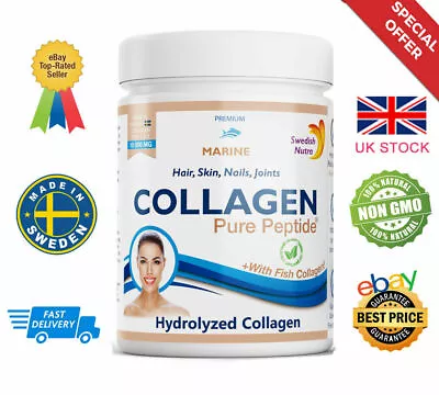 Collagen Powder Marine Award Premium Hydrolysed Pure Peptide 10000mg 30 DAYS  • £20.85