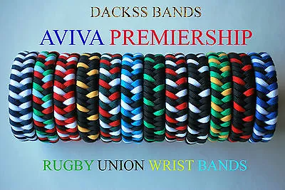 Rugby Union Hand Made Aviva Premiership Teams  550 Paracord WristBand Bracelet • £6.69