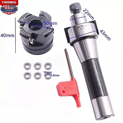 2 /50mm EMR Face Shell Mill Cutter R8 Arbor With RPMW1003 Round Insert • $45.99