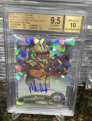 2011 Topps Chrome SP#/50 Mark Ingram ATOMIC REFRACTOR BGS 9.5/10 Rookie Auto RC • $250