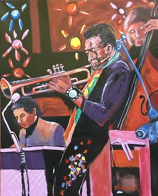 Miles Davis JAZZ Original Fine Art PAINTING Artist DAN BYL Celebrity Large 4x5ft • $4375