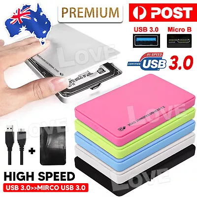 USB 3.0 Hard Drive 2.5  SATA HDD SSD External Slim Enclosure Case • $8.85