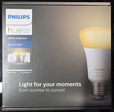 $110 • Buy NEW Philips Hue E27 White Ambiance Starter Kit With Bluetooth HUEWAE27KITBT