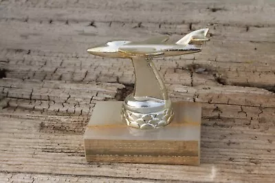 ~~~ Vintage Marble Base Jet Trophy Eagle Flying Service Jerry Thomas ~~~ • $35.31