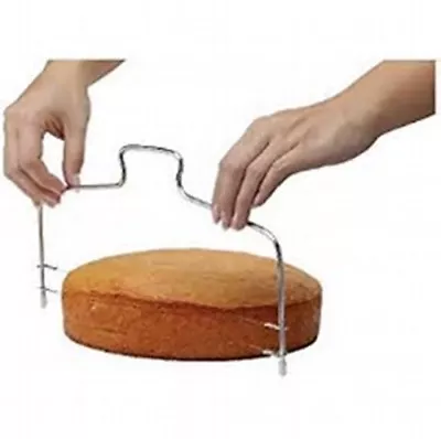 £6.99 • Buy Cake Slicer Cutter Adjustable Wire Levels Bread Steel Baking Cake Tool UK