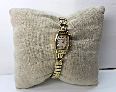 Vintage Lady Elgin 14k Gold Filled S&W Art Deco Mechanical 19J Wristwatch Works! • $21.99