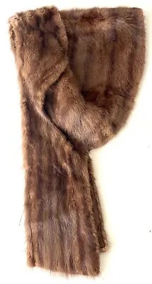 Real Mink Stole Shawl Brown Lined Collar Cape Vintage Fashion Winter Scarf Fur • $116