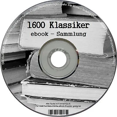 1600 Ebooks KLASSIKER Ebooksammlung Literatur CD SAMMLUNG Ebook KINDLE Lesen • £7.18