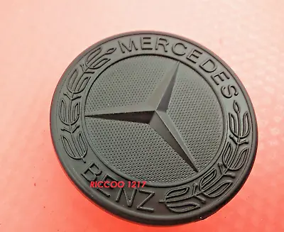 For Mercedes Benz 57mm Replacement Bonnet Badge Emblem  Black C E S AMG Class • $23.95