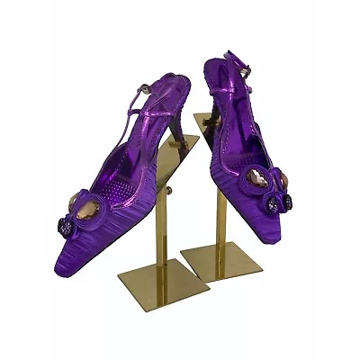 Women's J. Renee ALIDA Purple Butterfly Rhinestone Pump Shoes Size 9W • $59.99