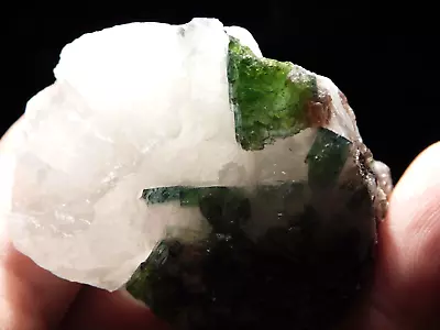 GREEN Tourmaline With Lepidolite On Quartz From Brazil 78.9gr • $17.99