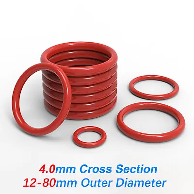4.0mm Cross Section O Rings Pack Of 10 - Silicone Rubber Seals- Various Sizes • £1.74