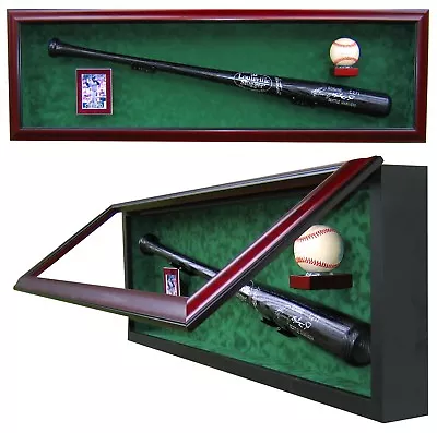 Baseball Bat Baseball And Card Display Case - Free Shipping! • $368