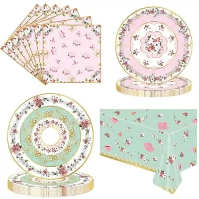 Tea Party Paper Plates And Napkins SuppliesVintage Floral Tea Party Supplies... • $28.27