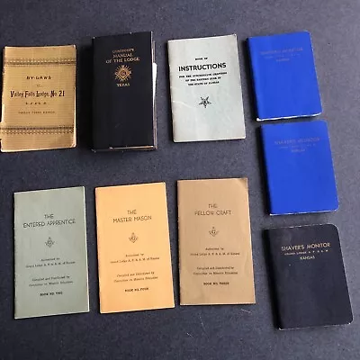 Vintage Masonic Freemason Books Pamphlets - Lot Of 9 1890s-1970s • $30