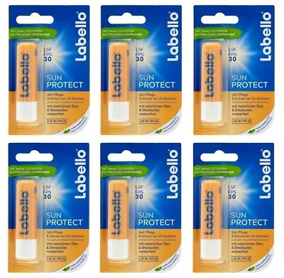 6x Labello Sun Protect Caring Lip Balm SPF30 6x5.5 Ml Nivea FREE SHIPPING • £32.11