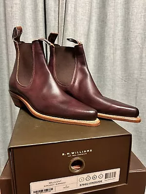 RM Williams Womens Millicent Boots AU 8 EU 38.5 Burgundy Leather Dress Shoes • $340