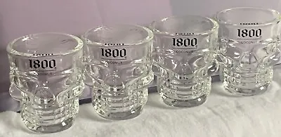 S A L E !!!  Four “1800” Brand Tequila 3d Glass Skull Shot Glasses.mancave!! • $45