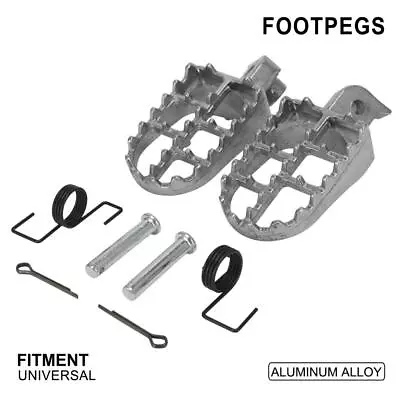 Foot Pegs Motorcycle Footpegs Universal For 50cc-100cc Pit Bike Mini Bike Silver • $18.99