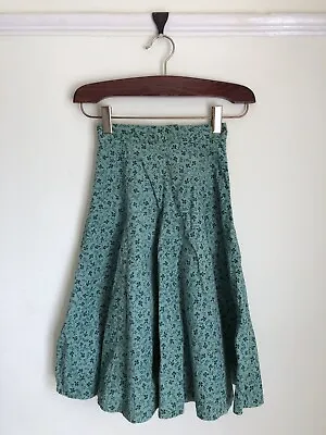 Vintage -laura Ashley -floral -corduroy Skirt -made In Wales - Size Xxs • £40