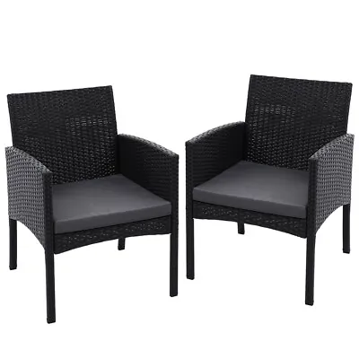 $149.95 • Buy Gardeon Outdoor Furniture Bistro Chairs Dining Chair Patio Wicker Garden Cushion