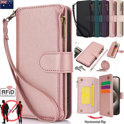 For IPhone 15 14 13 12 11 Pro Max Plus Wallet Case Leather Shockproof Flip Cover • $19.09