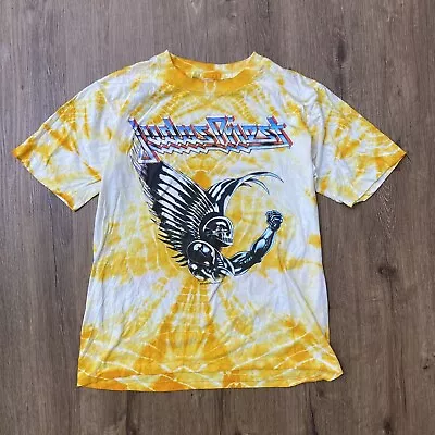 RARE VTG 90s Judas Priest Large Painkiller Tie Dye 1990 Shirt Vintage Tour Metal • $150