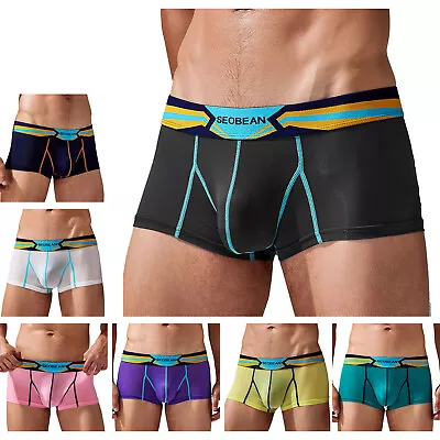 Mens Panties Swimwear Boxer Shorts Gym Underwear Breathable Underpants Low Rise • $10.59