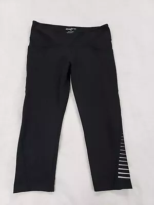 Marika Tek Women Medium Black Yoga Athletic Cropped Pants Side Pockets Running • $14.76