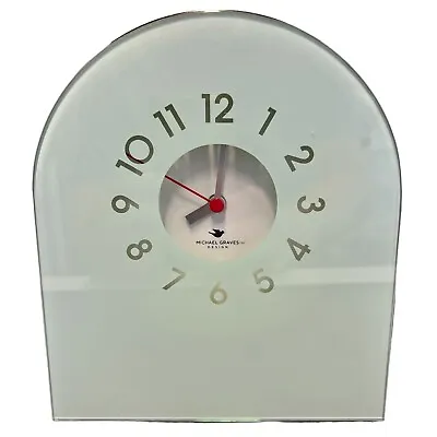Michael Graves Design Mantel Shelf Clock Stainless Steel Celadon Glass • $28.99