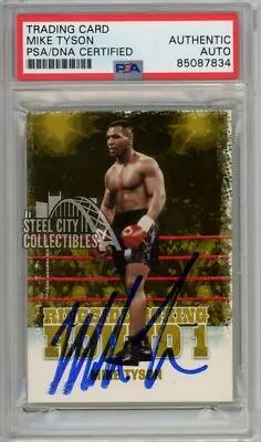 Mike Tyson 2010 Sport Kings Ringside Boxing Round 1 Gold Auto Card #37 PSA/DNA • $161.95