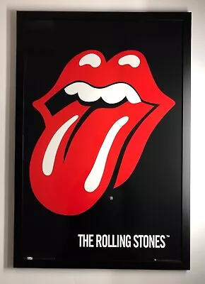 (FRAMED) ROLLING STONES RED TONGUE POSTER (66x96cm) PRINT PICTURE MUSIC ART • $99