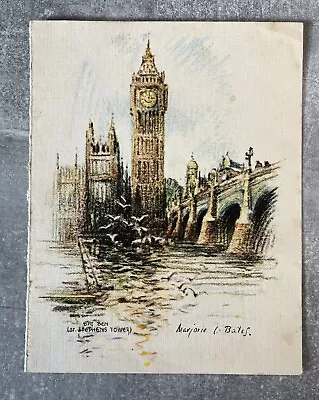 Big Ben - St. Stephens Tower By Marjorie C. Bates On Linen Cloth Paper • $3.73