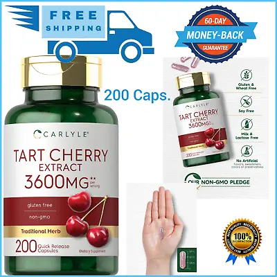 $15.95 • Buy Tart Cherry Extract 200 Veggie Caps 3600 Mg Strength 10:1 Extract Uric Acid USA