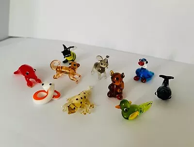 Set Of 10 Tiny Handmade Lampwork Glass Animals • £9.99