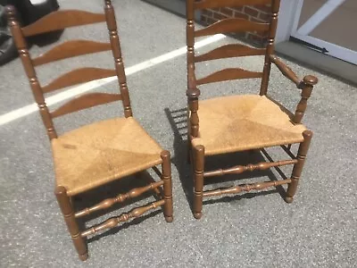 $250 • Buy Dining Room Table And 6 Rush Seatchairs, Two With Arm Rests- GONE.  GIVEN AWAY