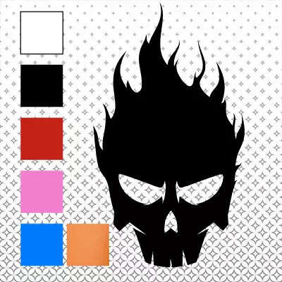 Flaming Skull Decal Sticker For Motorcycle Helmet MotorBike Car Van Caravan • £2.50