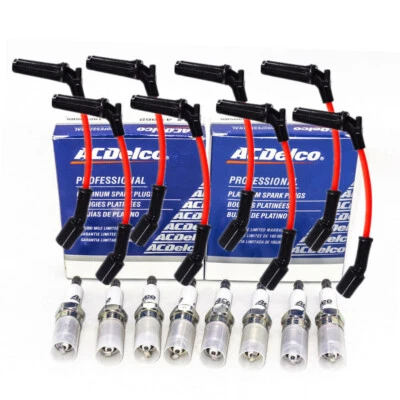 $68.55 • Buy 8Pcs 9748RR Wires & 41-962 Spark Plugs For Chevy GMC 4.8 5.3L 6.0L V8