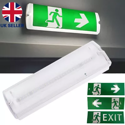 Fire Exit Lamp Led Emergency Light Bulkhead Exit Sign Maintained/non Maintained~ • £11.99