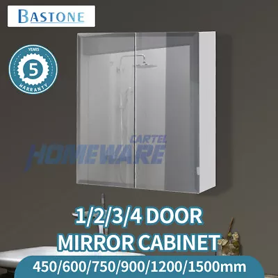 Bathroom Wall Mounted Mirror Bevel Edge Storage Shaving Cabinet Glass Shelf Door • $639
