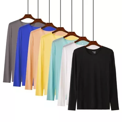 $18.69 • Buy Men Ice Silk Long Johns Set Long Sleeves Tee Top Sexy Bottom Sport Underwear Set