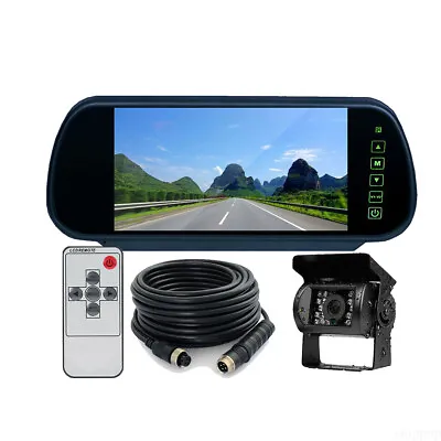 7  Mirror Monitor+Car Reversing Camera 4Pin 10M For Truck Caravan Rear View Kit • $54.79