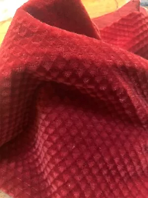 3 Yards  Vintage Scalamandre  Red Mohair Velvet Designer Fabric • $350