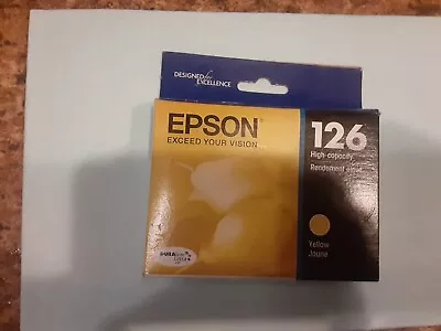 Genuine Epson 126 Ink Cartridge Yellow  Exp 6/20. Brand New Sealed  • $11