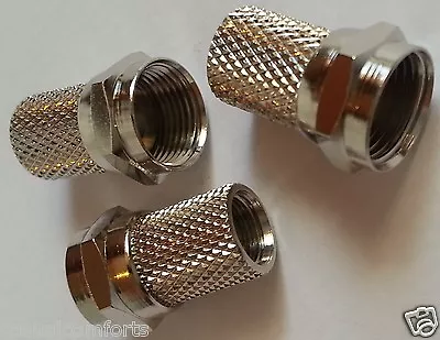 £1.49 • Buy 3 X Coaxial F Plugs,7mm Screw Type/twist-on Ct100 Rg6 Sky Virgin Cable Connector