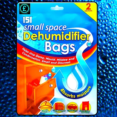 151 Small Space Dehumidifier Bags Sachet Pack Mould Mildew Damp Wardrobe Drawers • £3.77