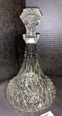 LIBBEY Cambridge Ship Decanter Pressed Glass Whiskey Barware  Vtg • $64.60