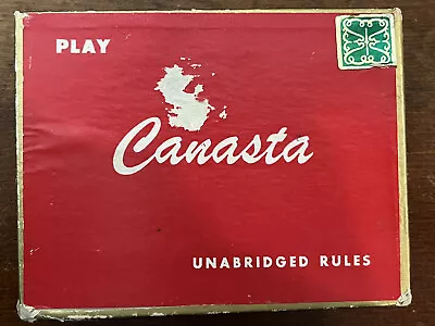 Vtg 1958 Canasta Playing Cards Double Deck Lamps Design Complete W Rules RARE • $12.99