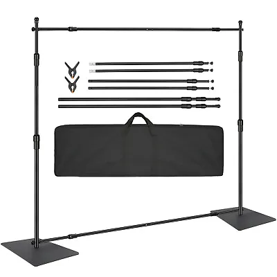 VEVOR Pipe And Drape Kit Heavy Duty Backdrop Stand Carbon Steel Base 10x10 Ft • $64.39
