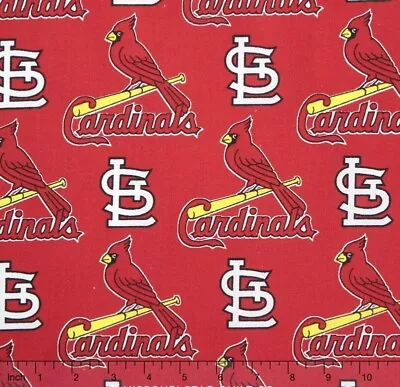 1/4 Yard 9”x58” St Louis Cardinals Red MLB Baseball Cotton Quilting Fabric • $3.99